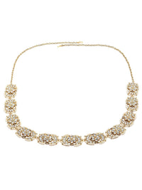 KARATCART Women Gold-Toned & White Beaded Kamarbandh