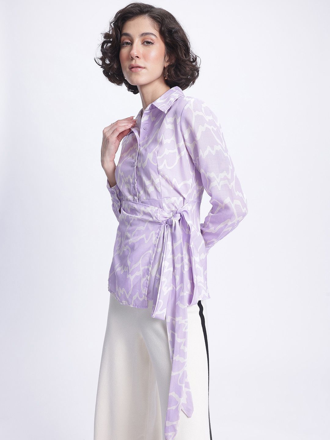 DressBerry Artsy Aura Printed Wrap Top