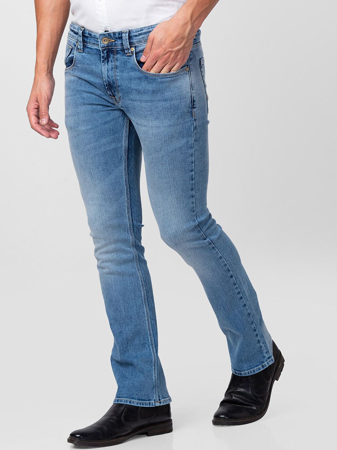 SPYKAR Men  Low Distress Light Fade Stretchable Cotton Jeans