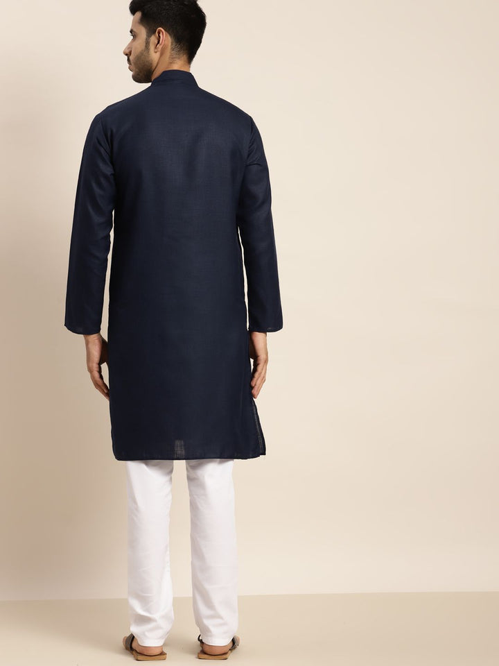 Anug oleh SOJANYA Men Navy Blue Indigo Kurta