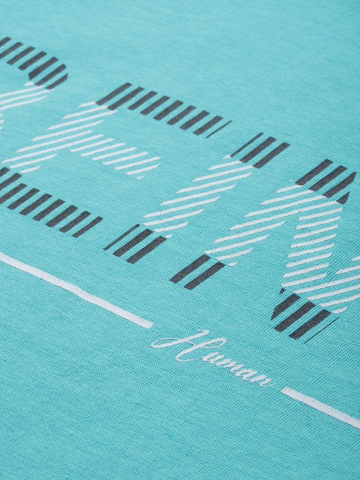 Being Human Men Blue Brand Logo Printed Pure Cotton T-shirt