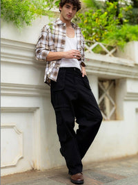 Eszett Men Baggy High-Rise No Fade Cargo Styles Jeans