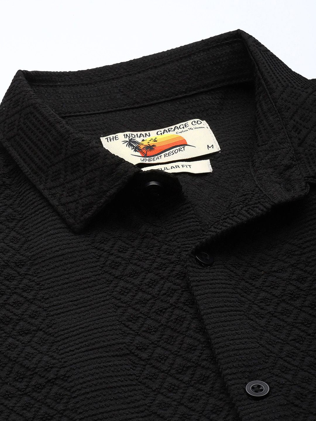 The Indian Garage Co. Self Design Textured Casual Shirt