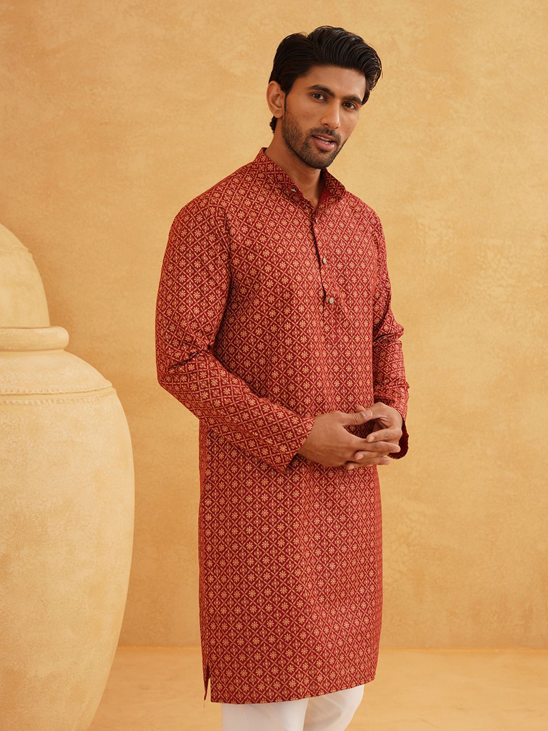 SOJANYA Ethnic Motifs Printed Regular Kurta With Churidar