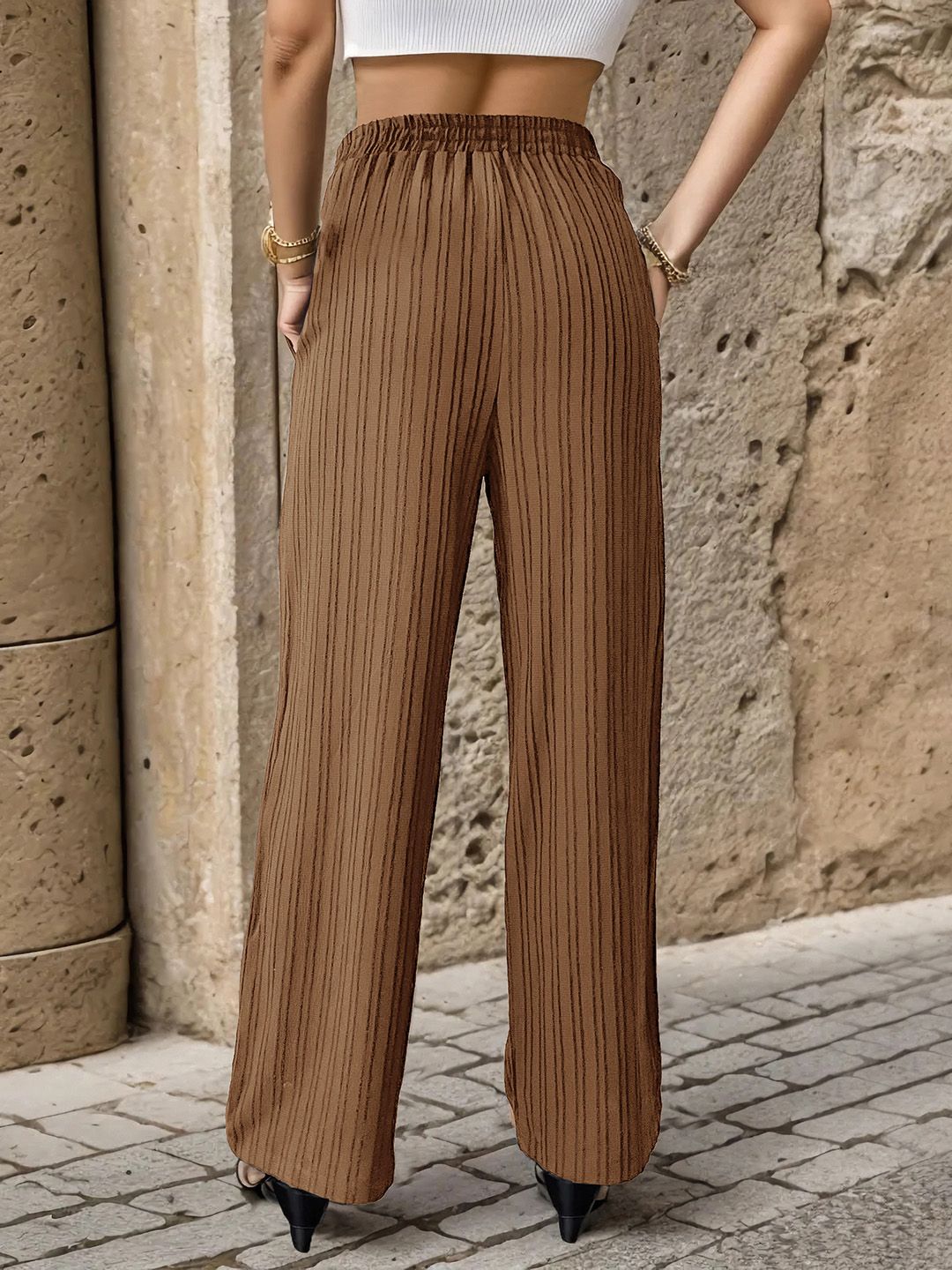 DressBerry Women Textured Trousers