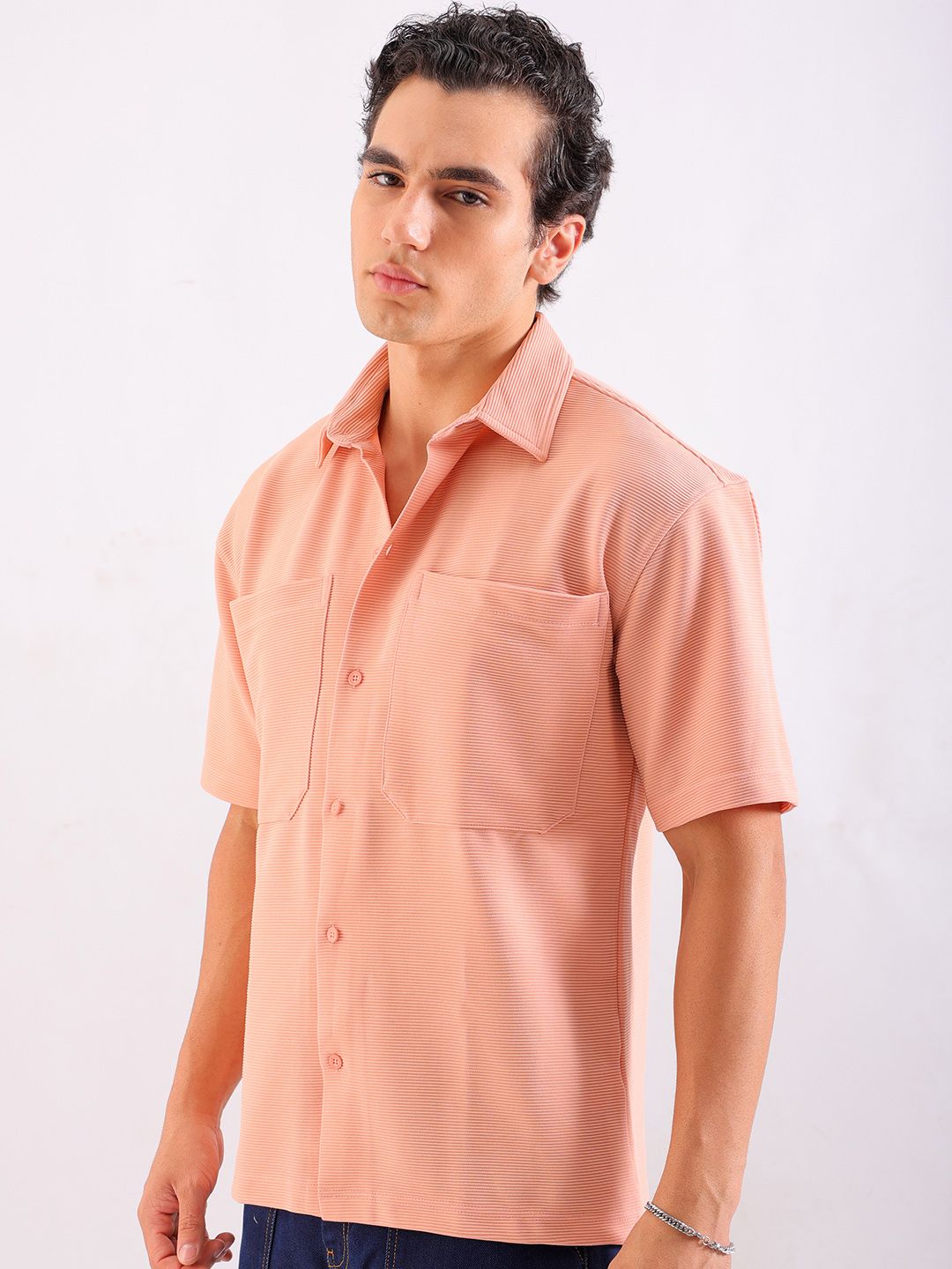The Indian Garage Co Men Spread Collar Boxy Casual Shirt