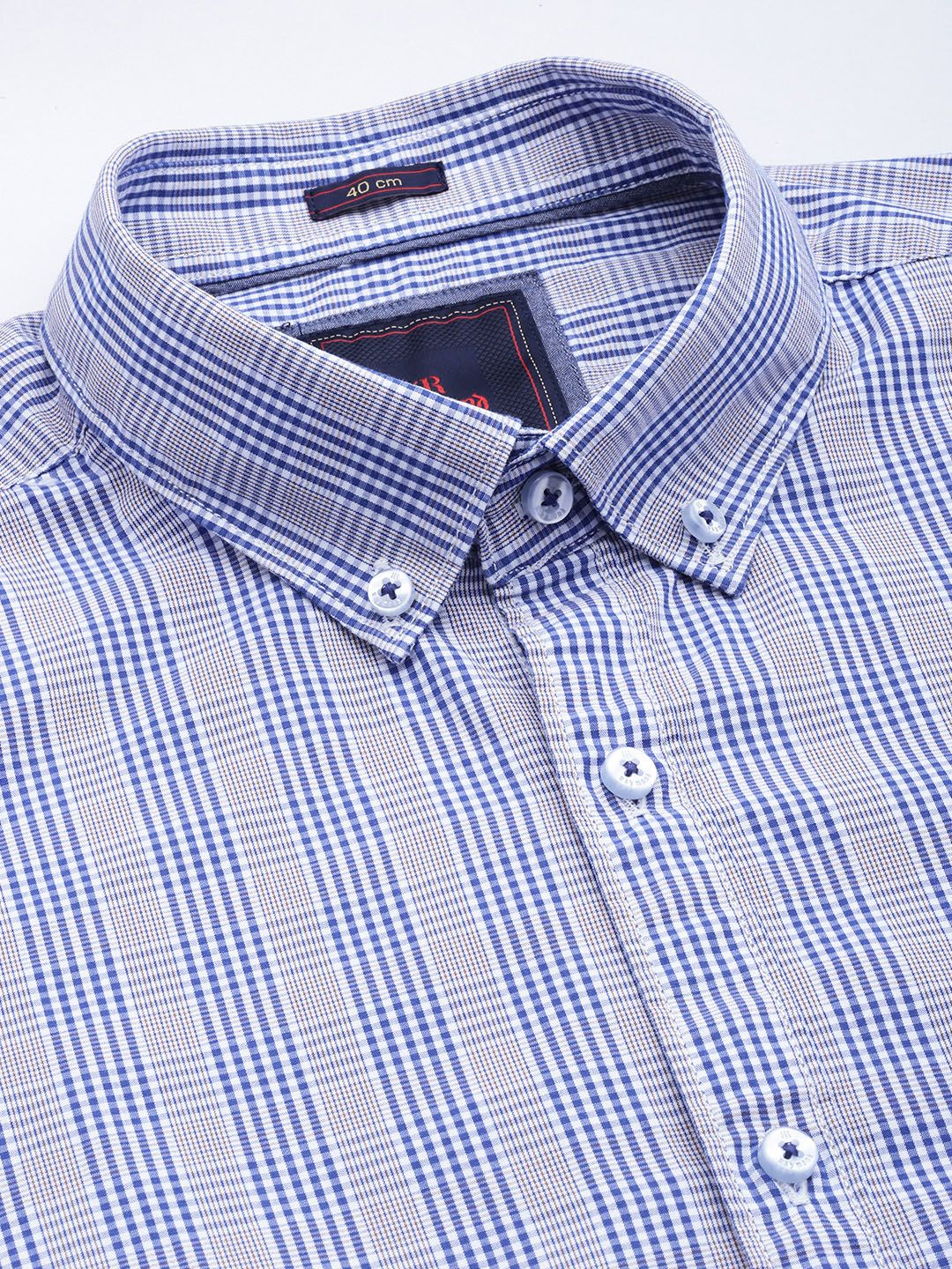 Raymond Contemporary Fit Checked Pure Cotton Semiformal Shirt