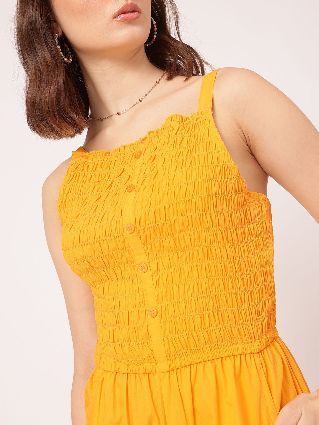 DressBerry Sunshine Styles Smocked Culotte Jumpsuit