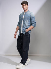 HIGHLANDER Men Blue Slim Fit Faded Casual Denim Shirt
