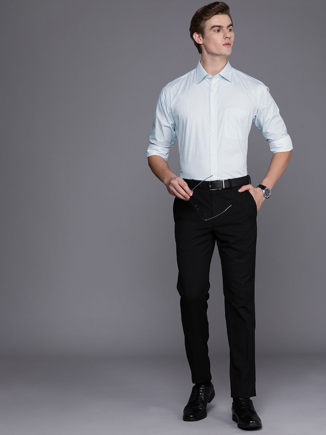 Raymond Pure Cotton Slim Fit Printed Formal Shirt