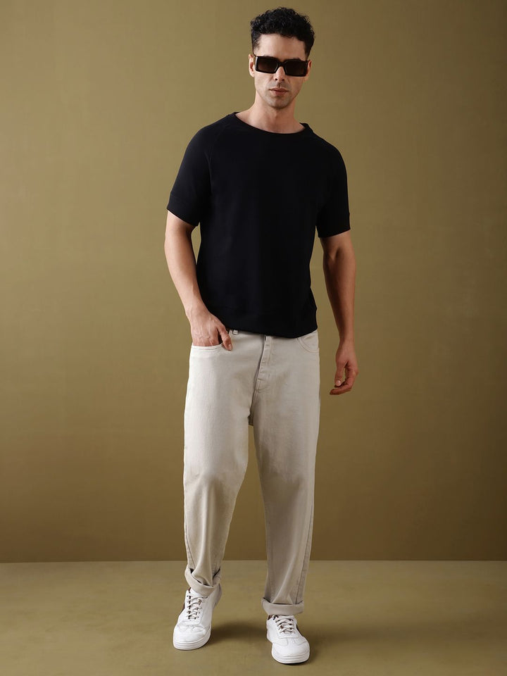 DILLINGER Men Colourblocked Ultra Soft Drapey Cotton Raglan T-Shirt