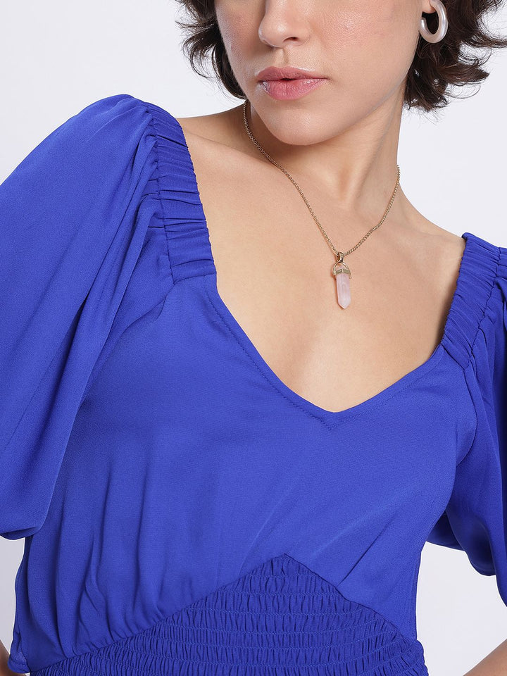 DressBerry Cut-Out Queen Smocked A-Line Dress