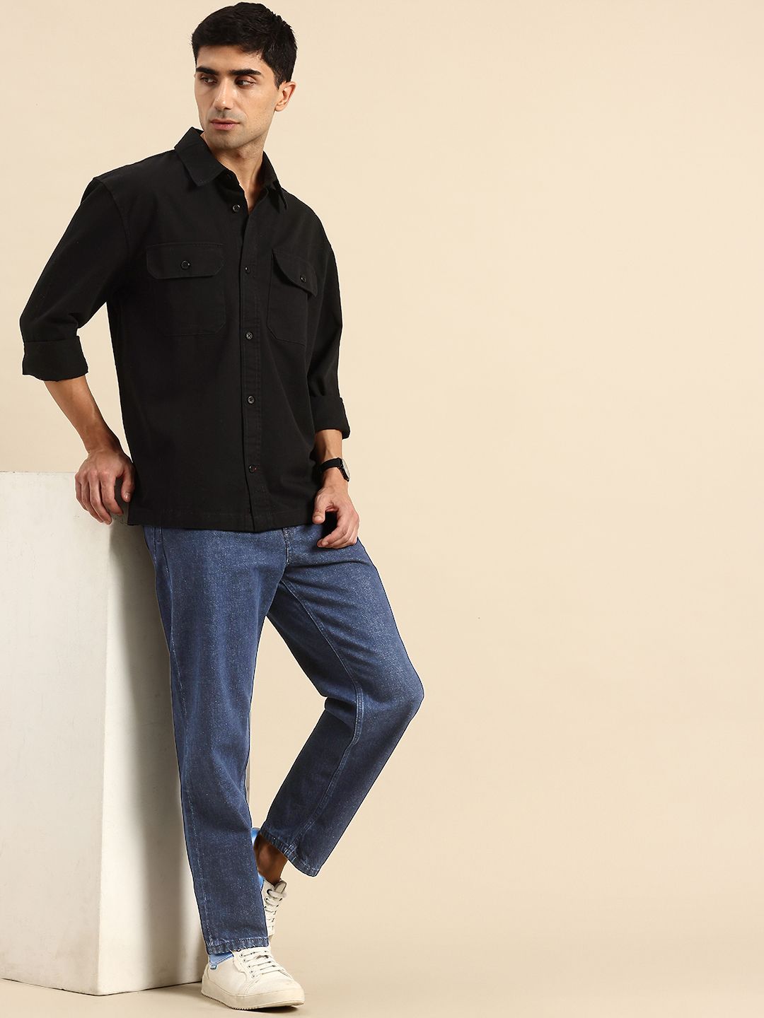 Being Human Drop-Shoulder Sleeves Pure Cotton Casual Shirt