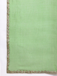 House of Pataudi Women Jashn Gotta Patti Kurti With Palazzos & Dupatta