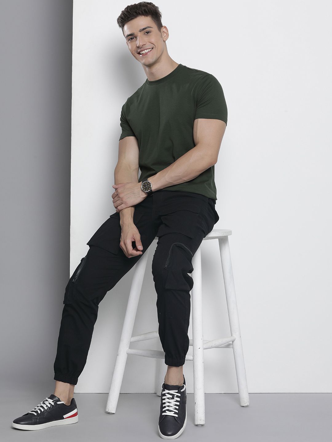 The Indian Garage Co Men Cotton Cargos Trousers