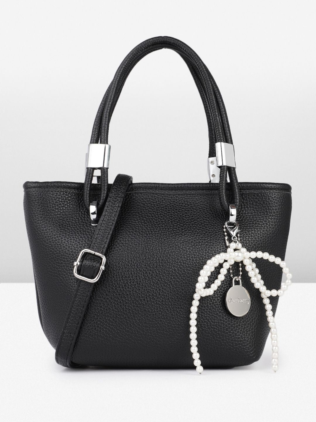 DressBerry  Structured Handheld Bag with Bow Detail