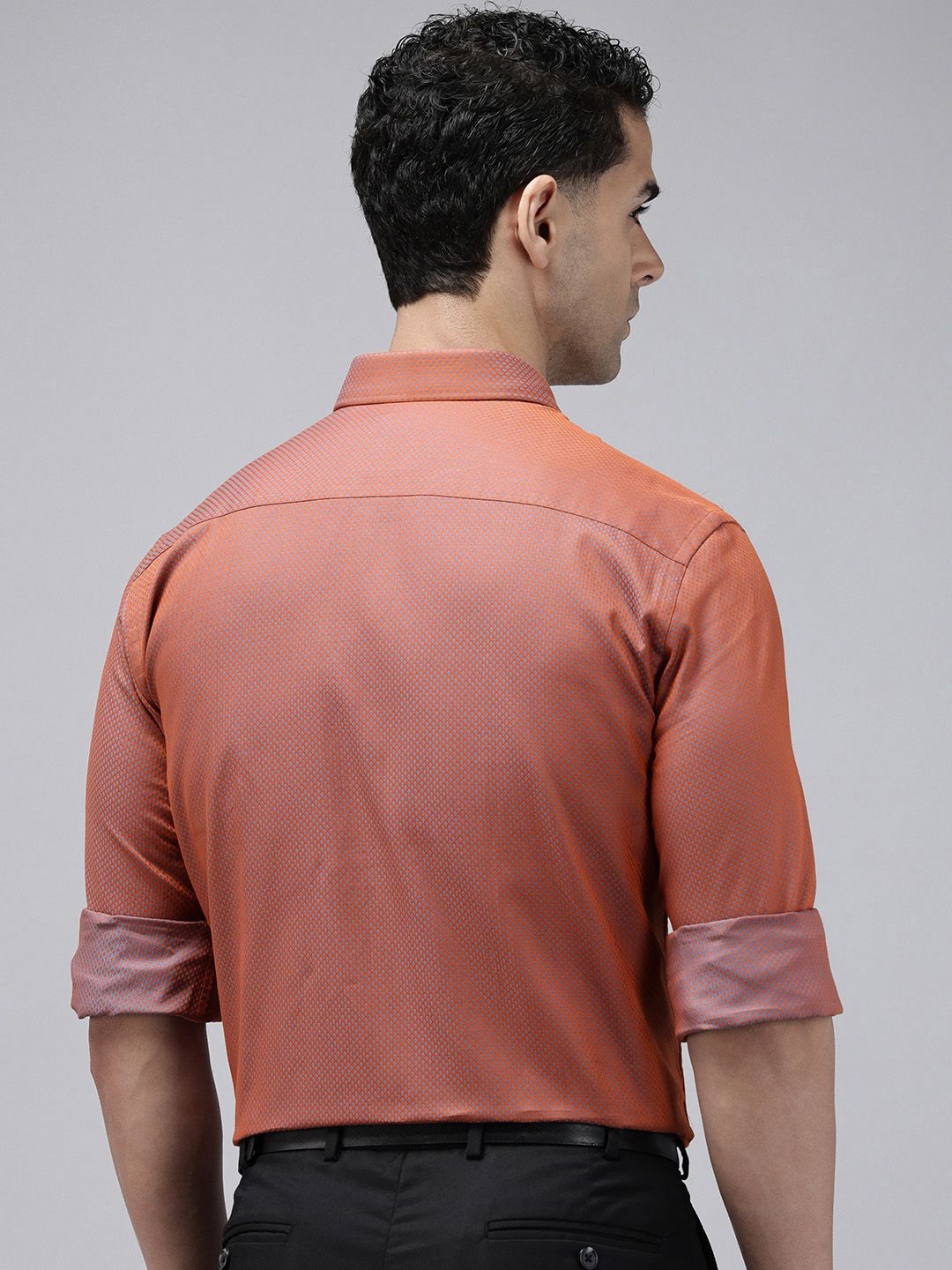 Park Avenue Opaque Self Design Textured Pure Cotton Formal Shirt