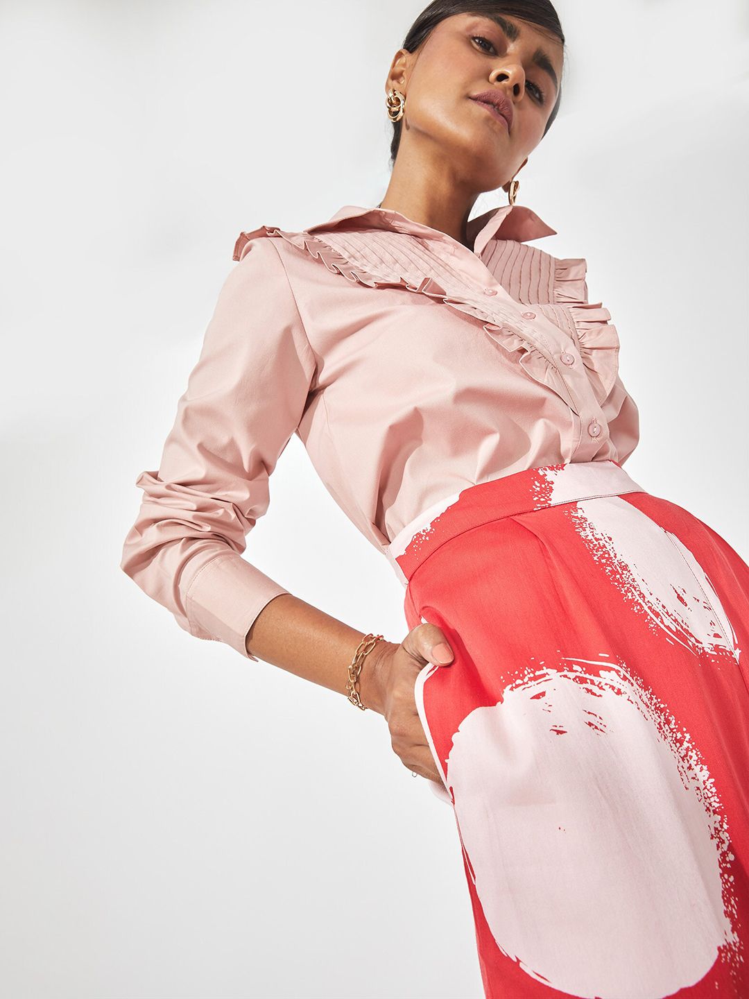 The Label Life Women Printed Flared Trousers