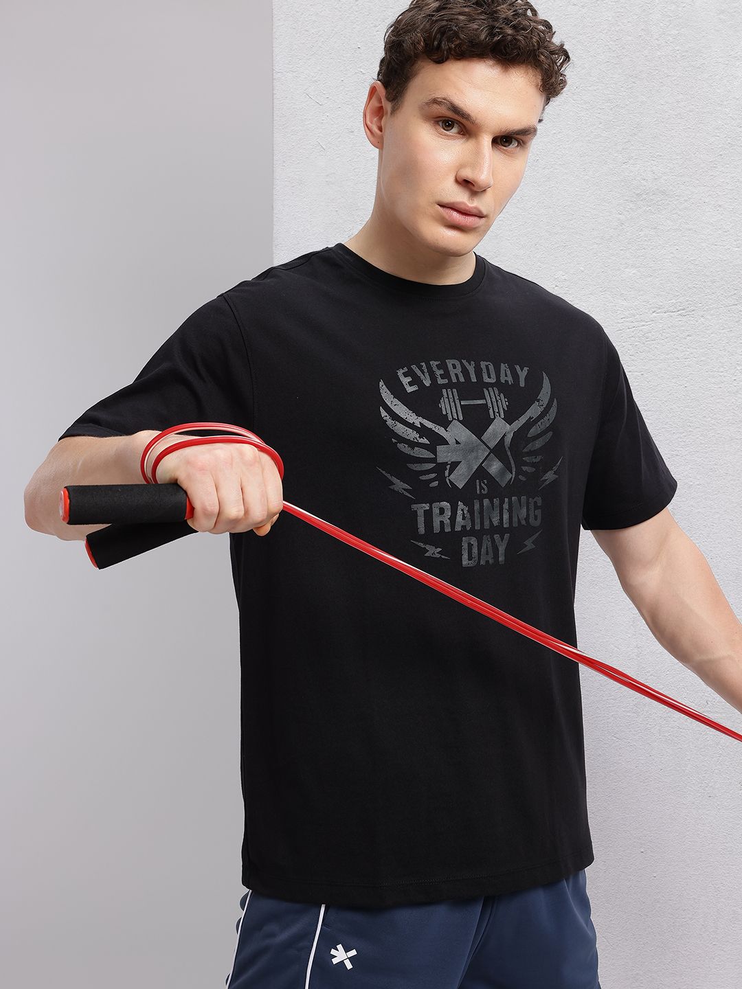 HRX by Hrithik Roshan Typography & Brand Logo Printed Training T-shirt