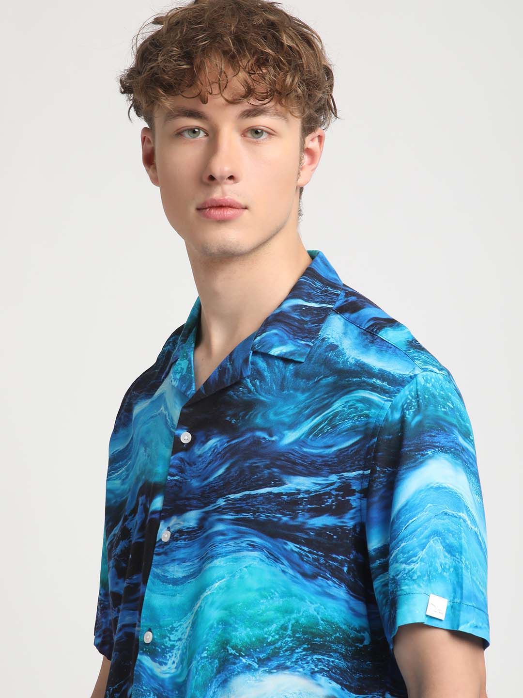 THE BEAR HOUSE Slim Fit Abstract Printed Casual Shirt