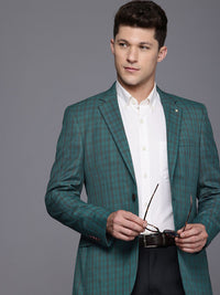 Raymond Contemporary Fit Single Breasted Checked Blazer
