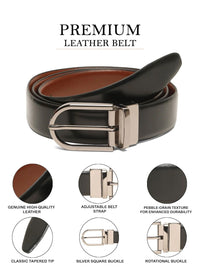 Teakwood Leathers Men Leather Reversible Formal Belt
