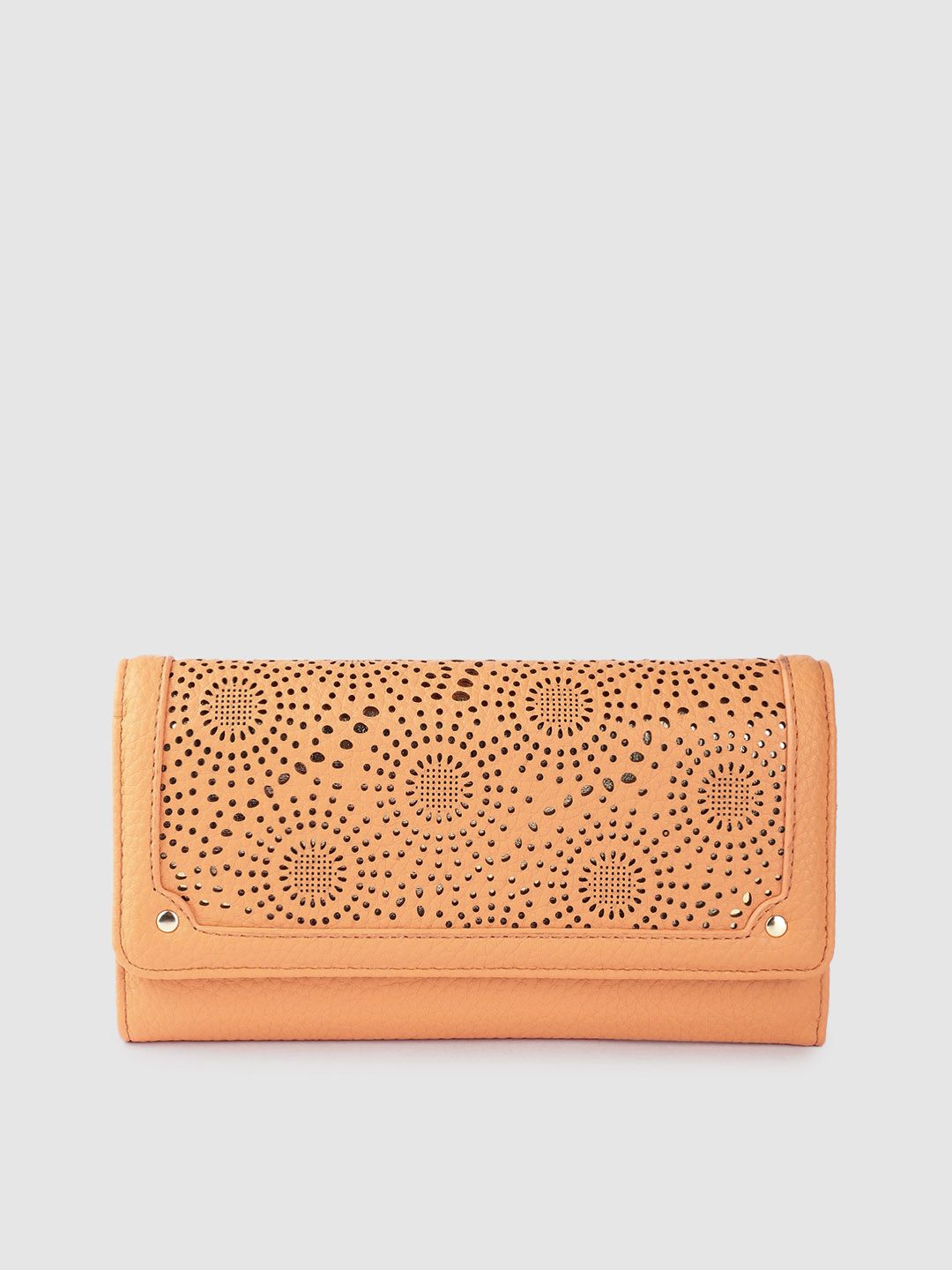 Lino Perros Women Laser Cut Detail Three Fold Wallet