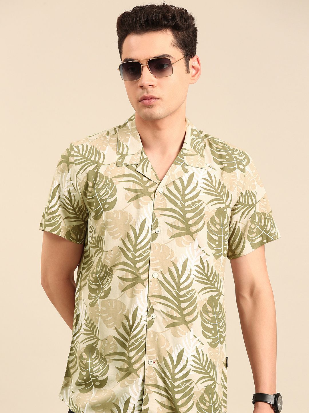 Being Human Tropical Printed Slim Fit Casual Shirt