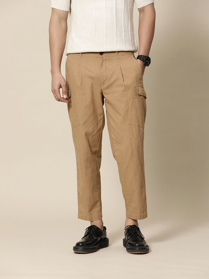 Mr Bowerbird Men Slim Fit High-Rise Cargos