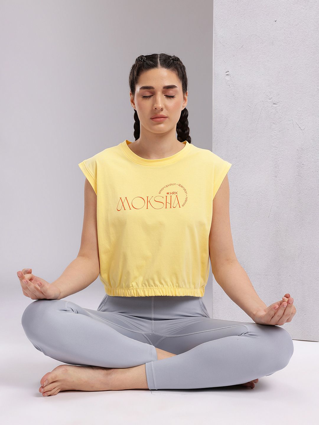 HRX by Hrithik Roshan Women Typography Printed Extended Sleeves Pure Cotton T-shirt