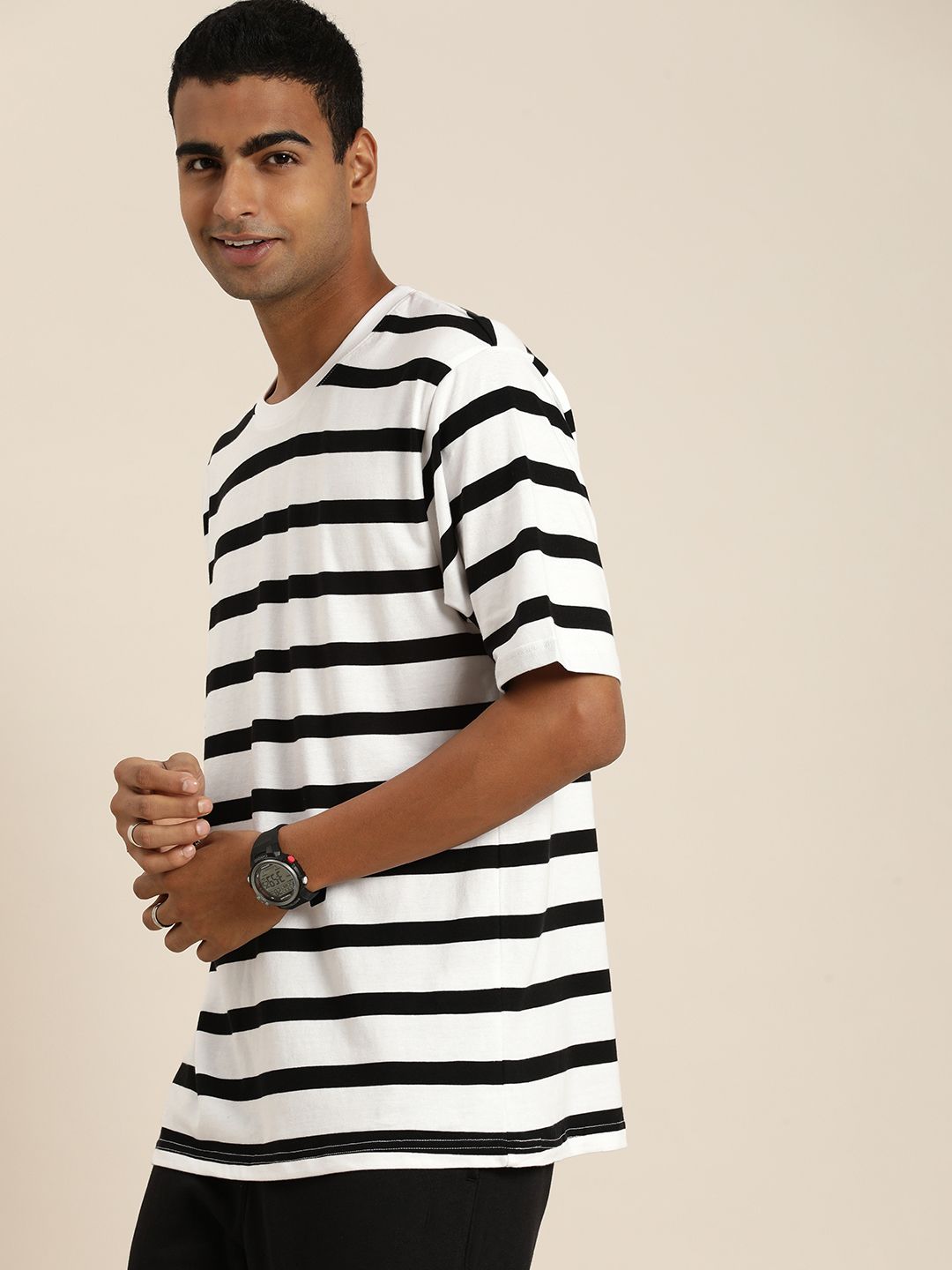 DILLINGER Men Striped Loose T-shirt