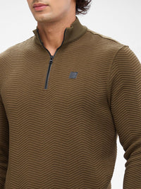 SPYKAR Men Solid Mock Collar Hooded Sweatshirt