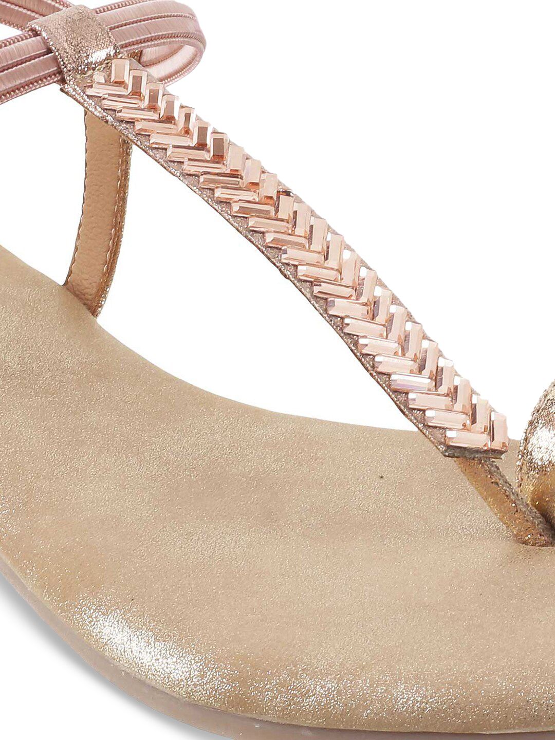 Mochi Women Beige Solid One Toe Flats
