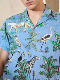 DENNISON Tropical Printed Oversized Casual Shirt