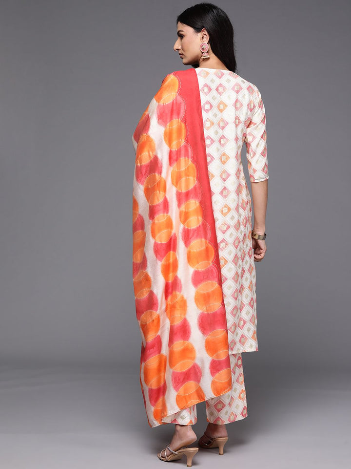 Libas Printed Regular Sequinned Kurta with Trousers & Dupatta