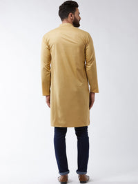 SOJANYA Kurta Lurus Pepejal Berwarna Emas Lelaki