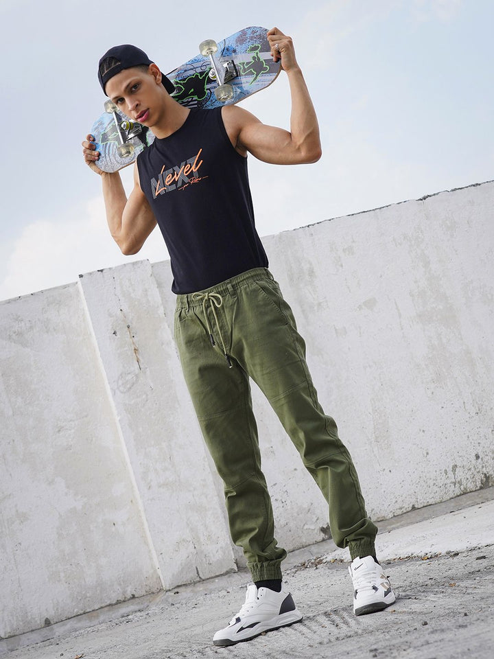 The Indian Garage Co Men Green Joggers Trousers