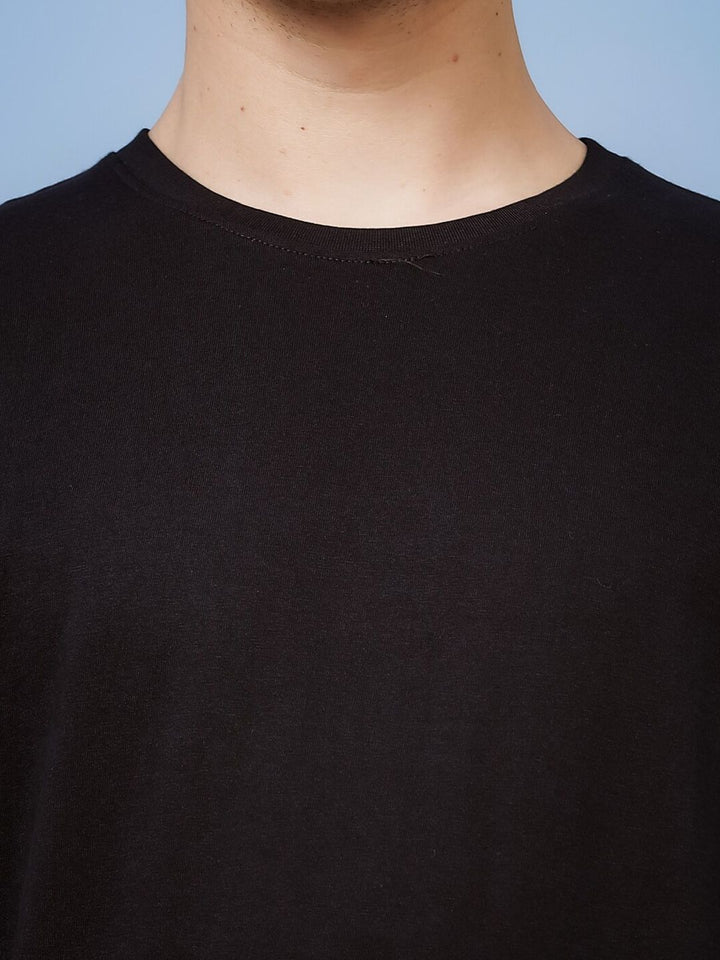 ADRO Round Neck Drop-Shoulder Sleeves Oversized Pure Cotton T-shirt