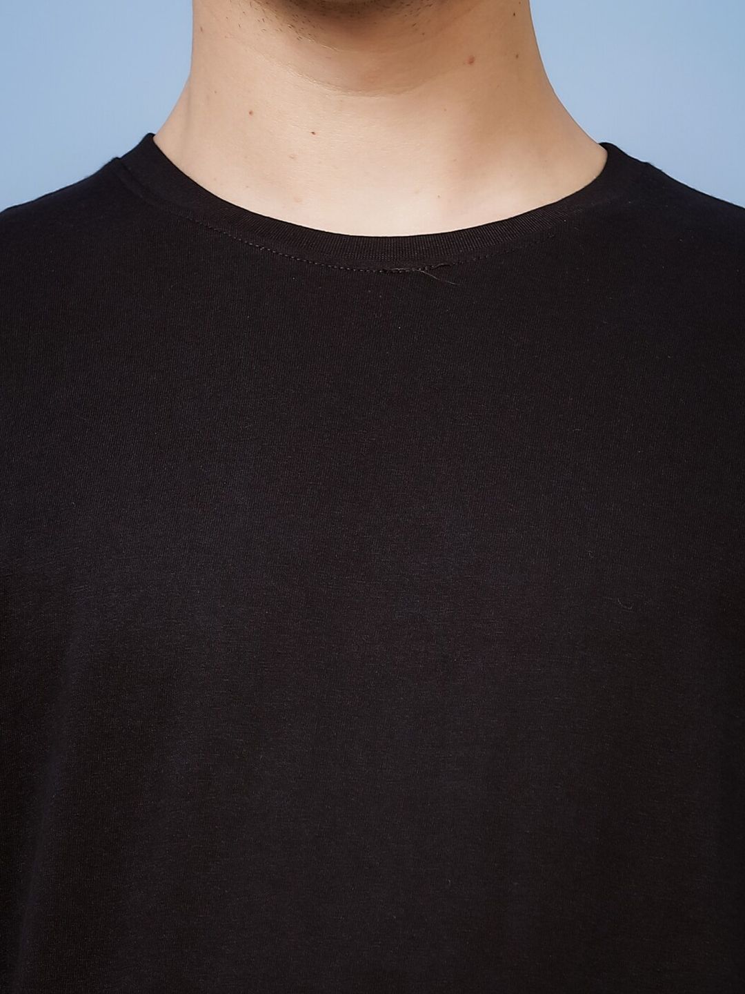 ADRO Round Neck Drop-Shoulder Sleeves Oversized Pure Cotton T-shirt