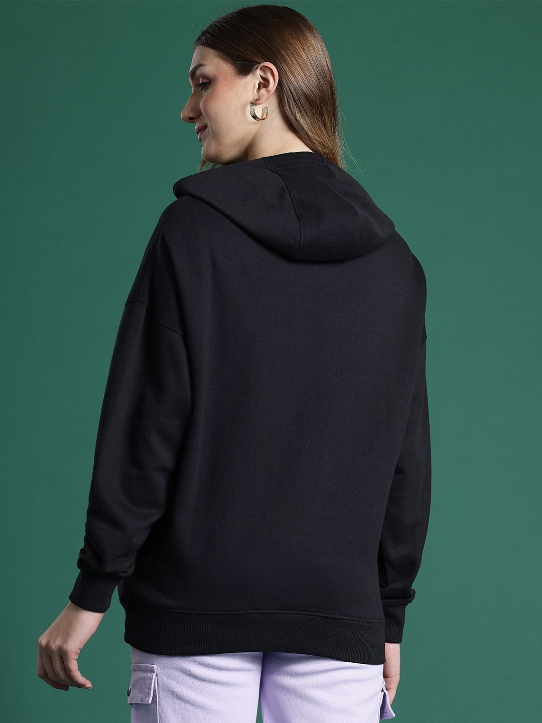 DressBerry Women Printed Hooded Sweatshirt