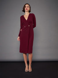 SASSAFRAS worklyf V-Neck Blazer Midi Dress