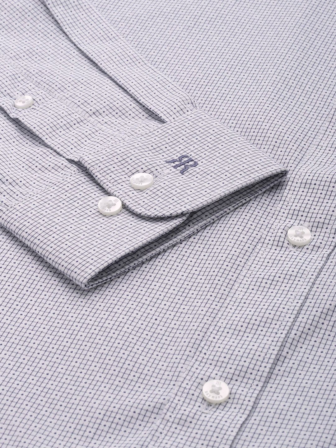 Raymond Slim Fit Geometric Self Design Pure Cotton Formal Shirt