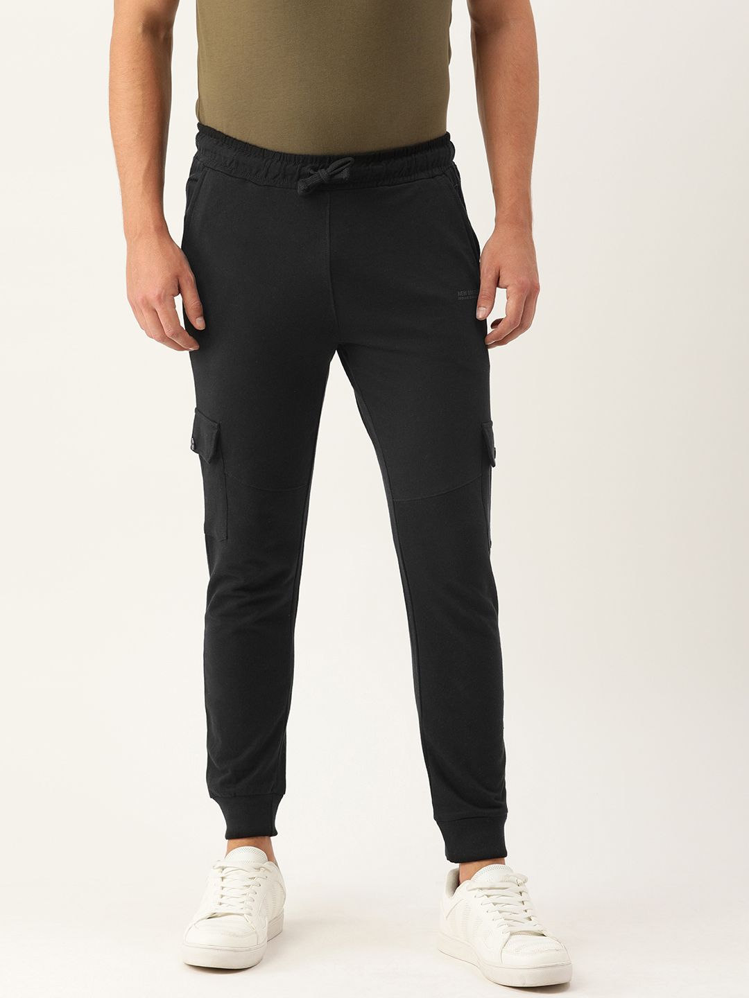 The Indian Garage Co Men Black Solid Straight Fit Joggers