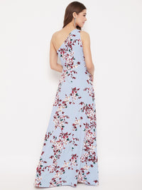 Berrylush Women Blue Printed Maxi Dress