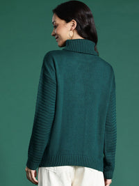DressBerry Cable Knit Turtle Neck Pullover