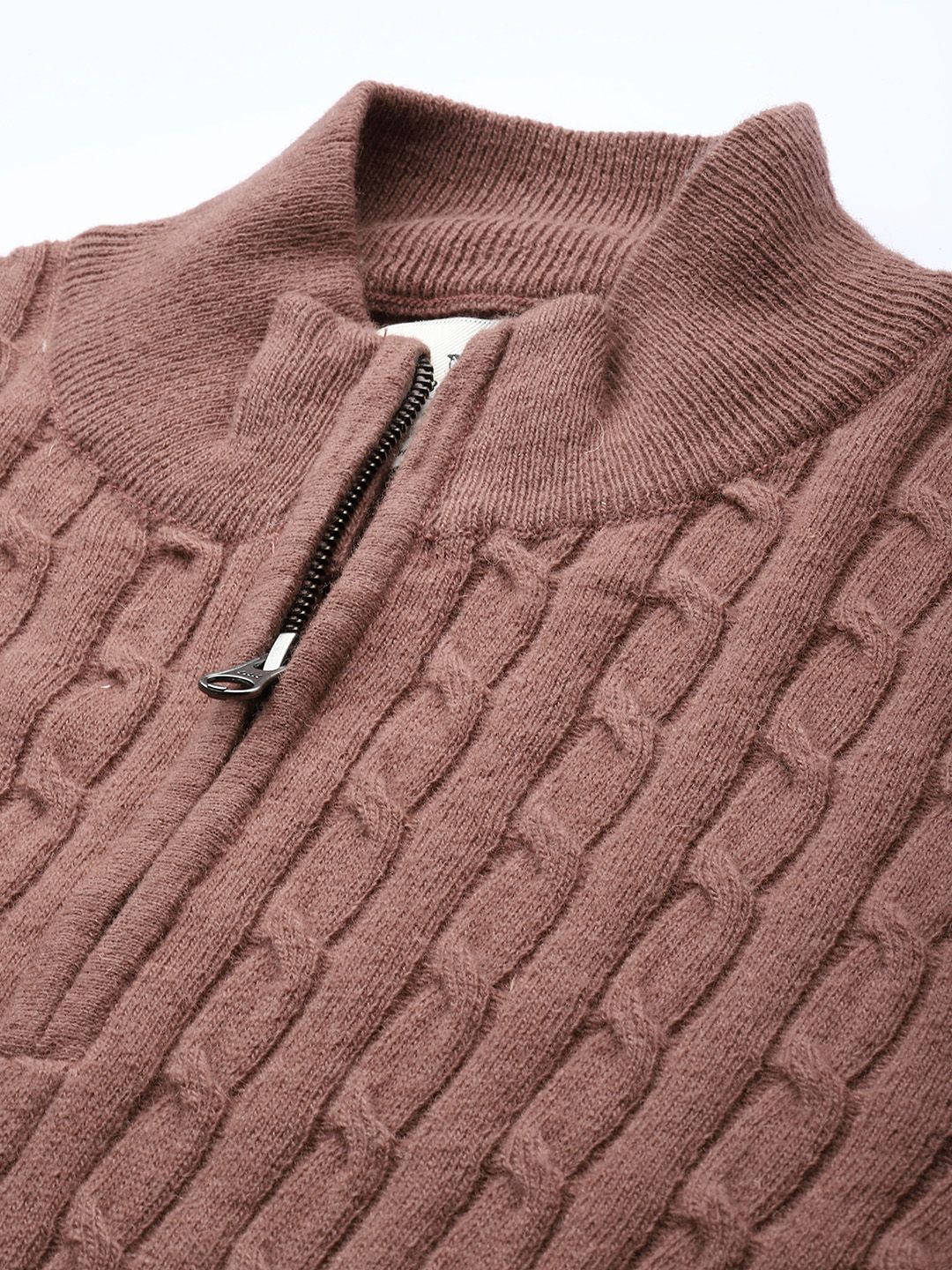 Mr Bowerbird Mock Collar Cable Knit Pullover Sweater