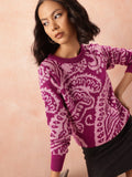 all about you Abstract Print Longline Pure Acrylic Pullover