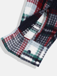 Monte Carlo Boys Acrylic Tartan Checked Textured Casual Shirt