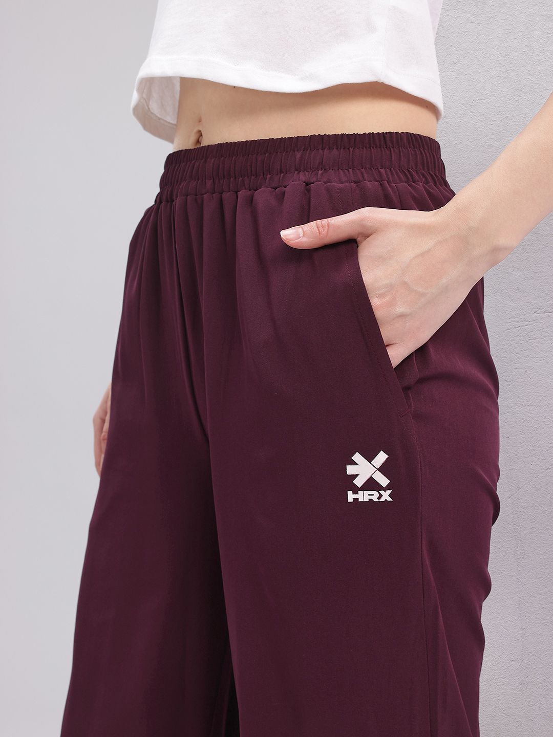 HRX by Hrithik Roshan Women Flared Lifestyle Track Pants with Toggle Hem