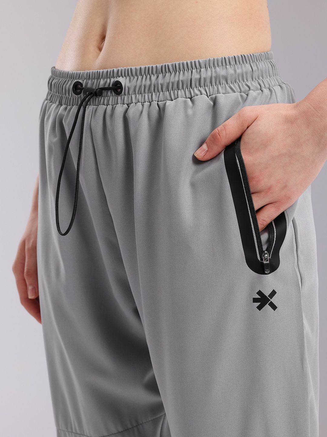 HRX by Hrithik Roshan Women Cropped Running Track Pants with Toggle Hem